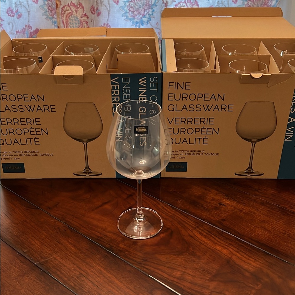 Bohemia set of 6 glassware.Brand new.